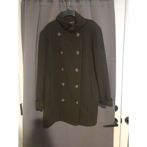 Donny Brook Brown Pea Coat, Size 14 Petticoat, Double Breasted Coat, Vintage